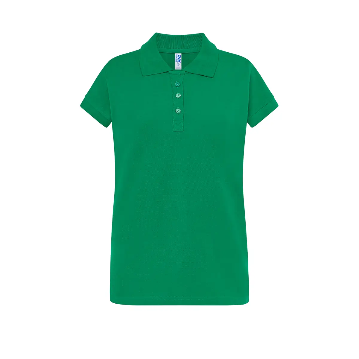 Polo piqué mujer manga corta JHK POPL200 41 Polo JHK POPL200 en verde kelly, vista frontal