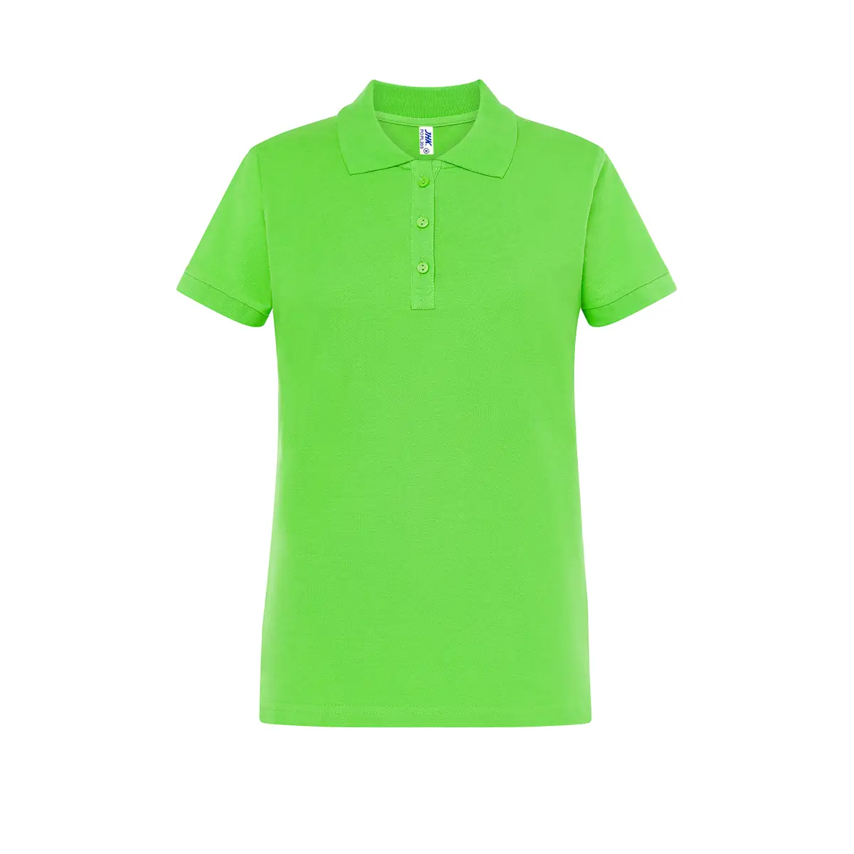 Polo piqué mujer manga corta JHK POPL200 47 Polo JHK POPL200 en verde lima, vista frontal