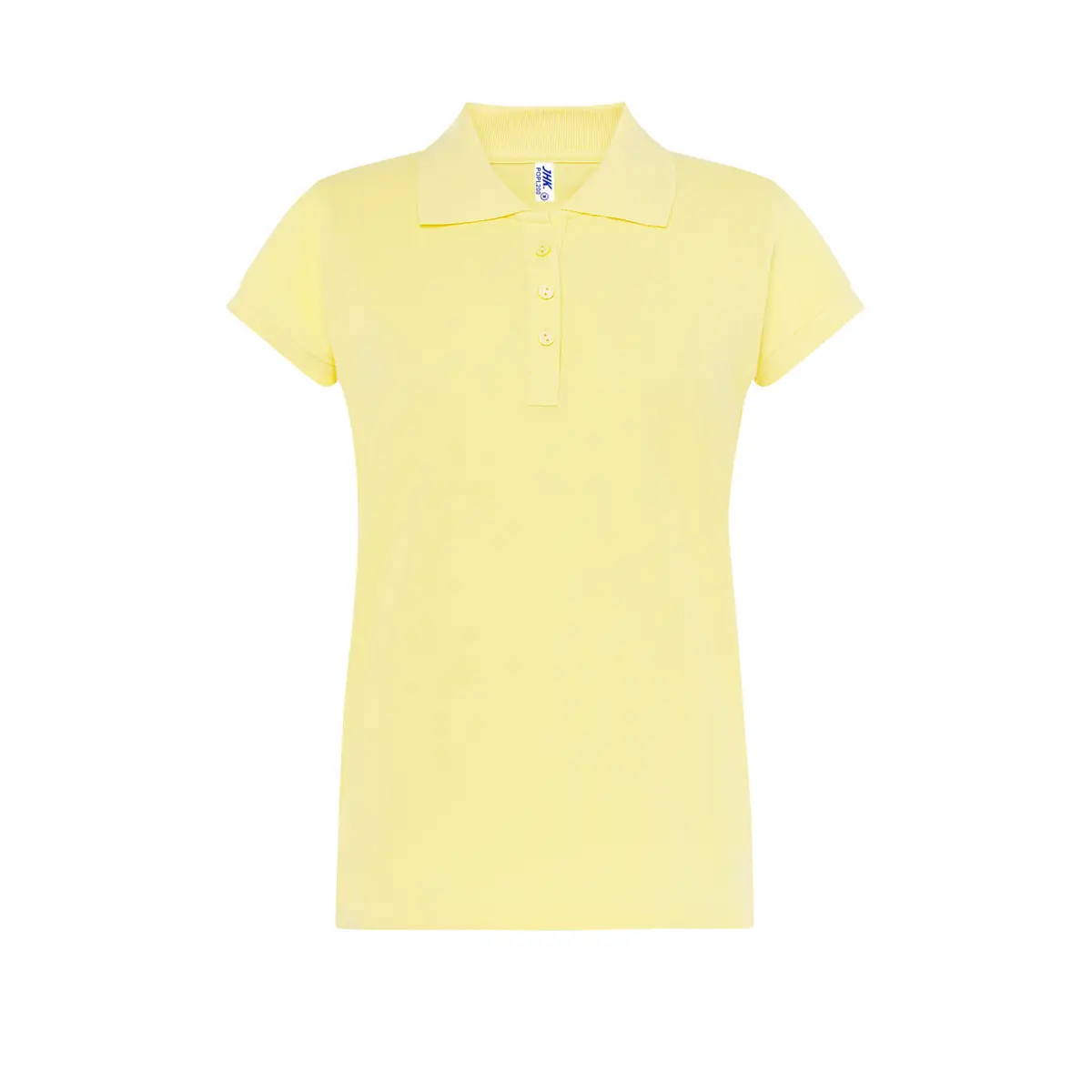 Polo piqué mujer manga corta JHK POPL200 53 Polo JHK POPL200 en amarillo claro, vista frontal