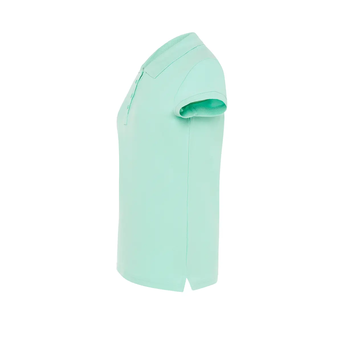 Polo piqué mujer manga corta JHK POPL200 57 Polo JHK POPL200 en verde menta, vista lateral