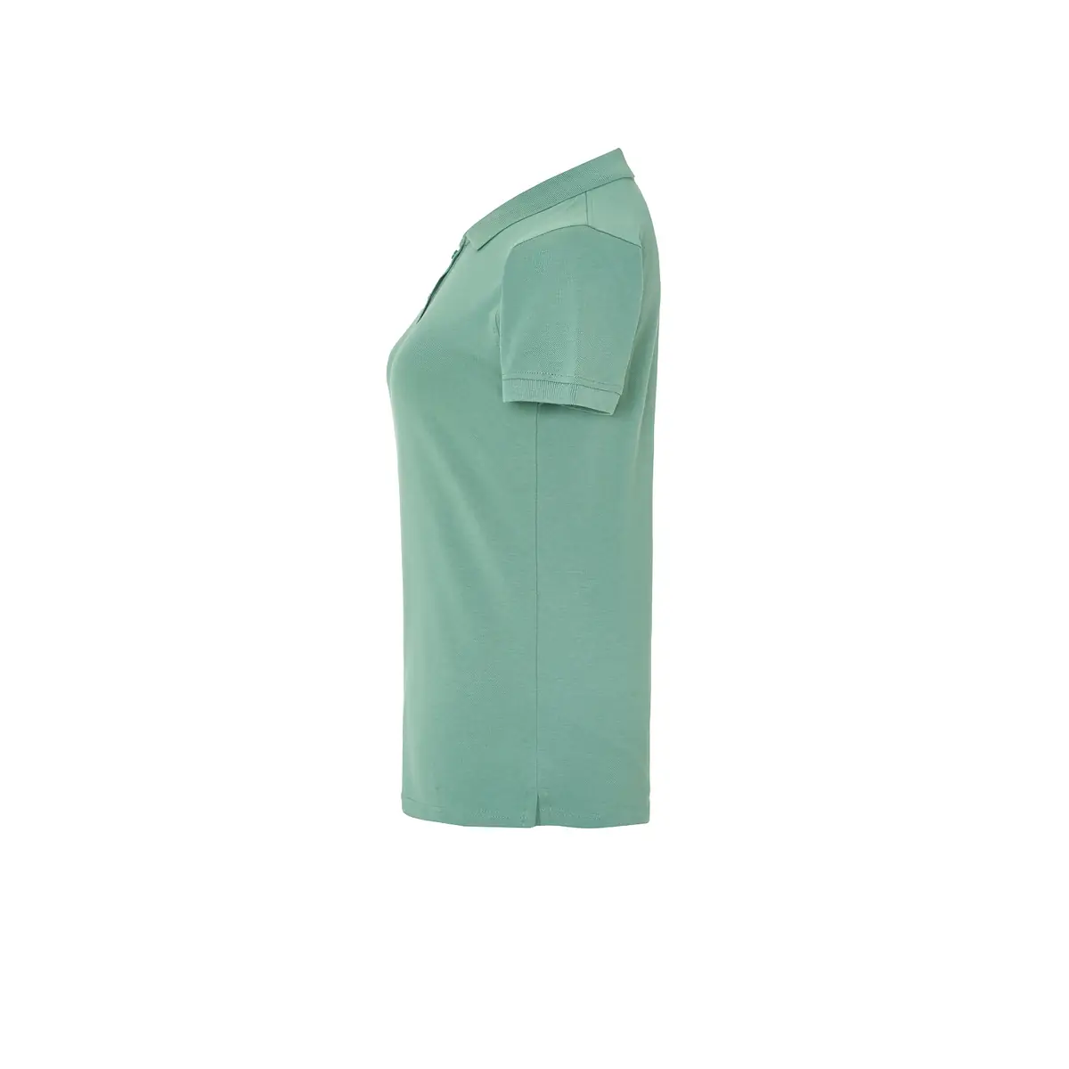 Polo piqué mujer manga corta JHK POPL200 60 Polo JHK POPL200 en verde musgo, vista lateral