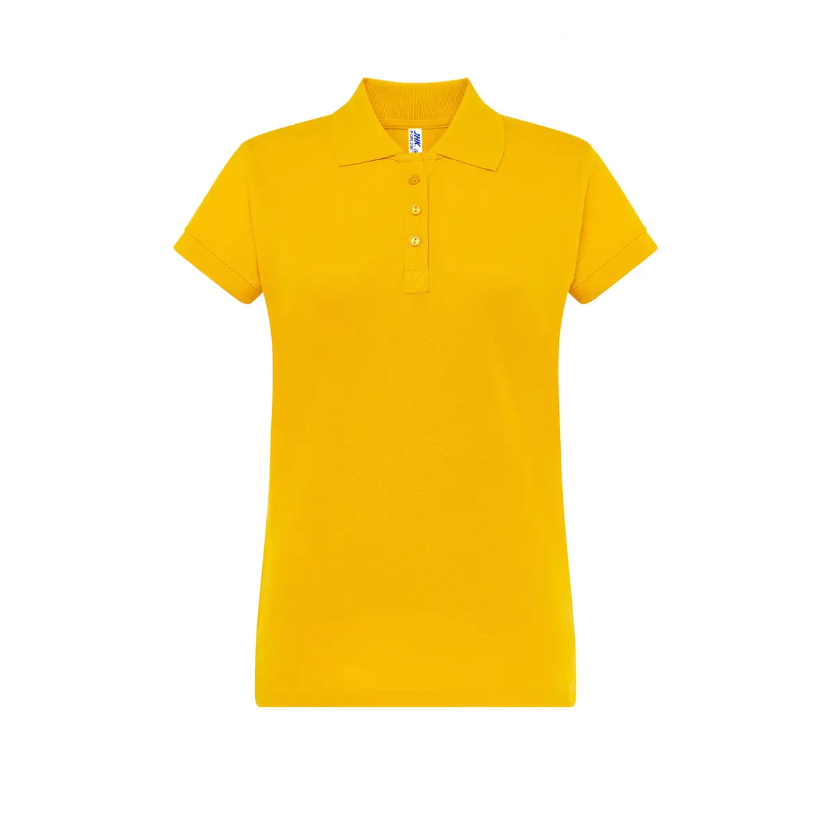 Polo piqué mujer manga corta JHK POPL200 62 Polo JHK POPL200 en mostaza, vista frontal
