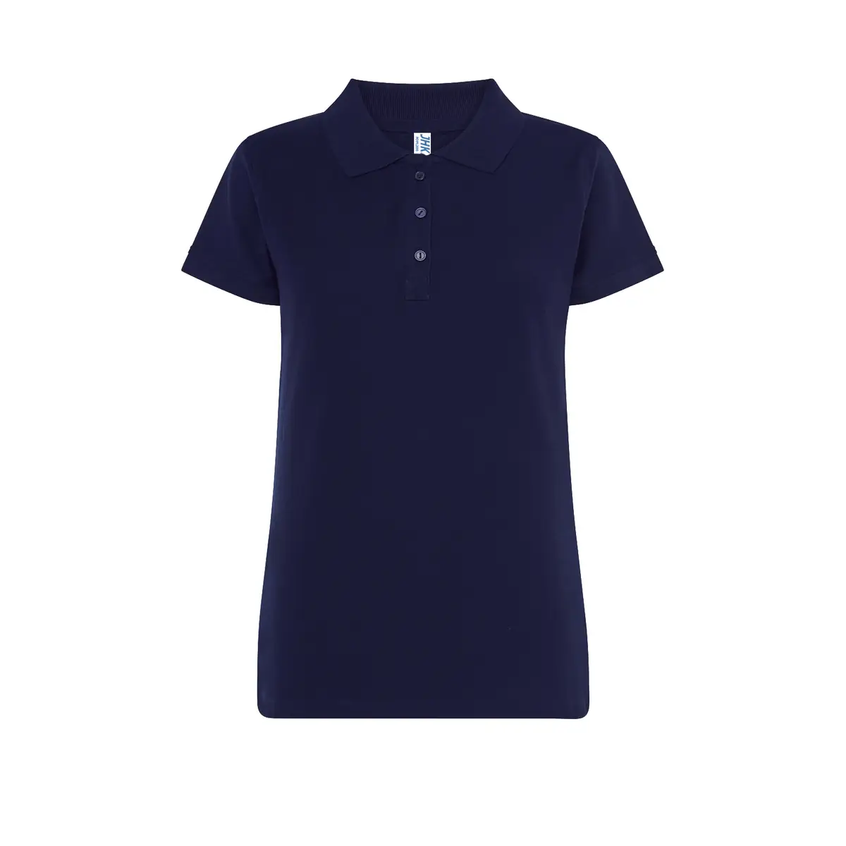 Polo piqué mujer manga corta JHK POPL200 65 Polo JHK POPL200 en azul marino, vista frontal