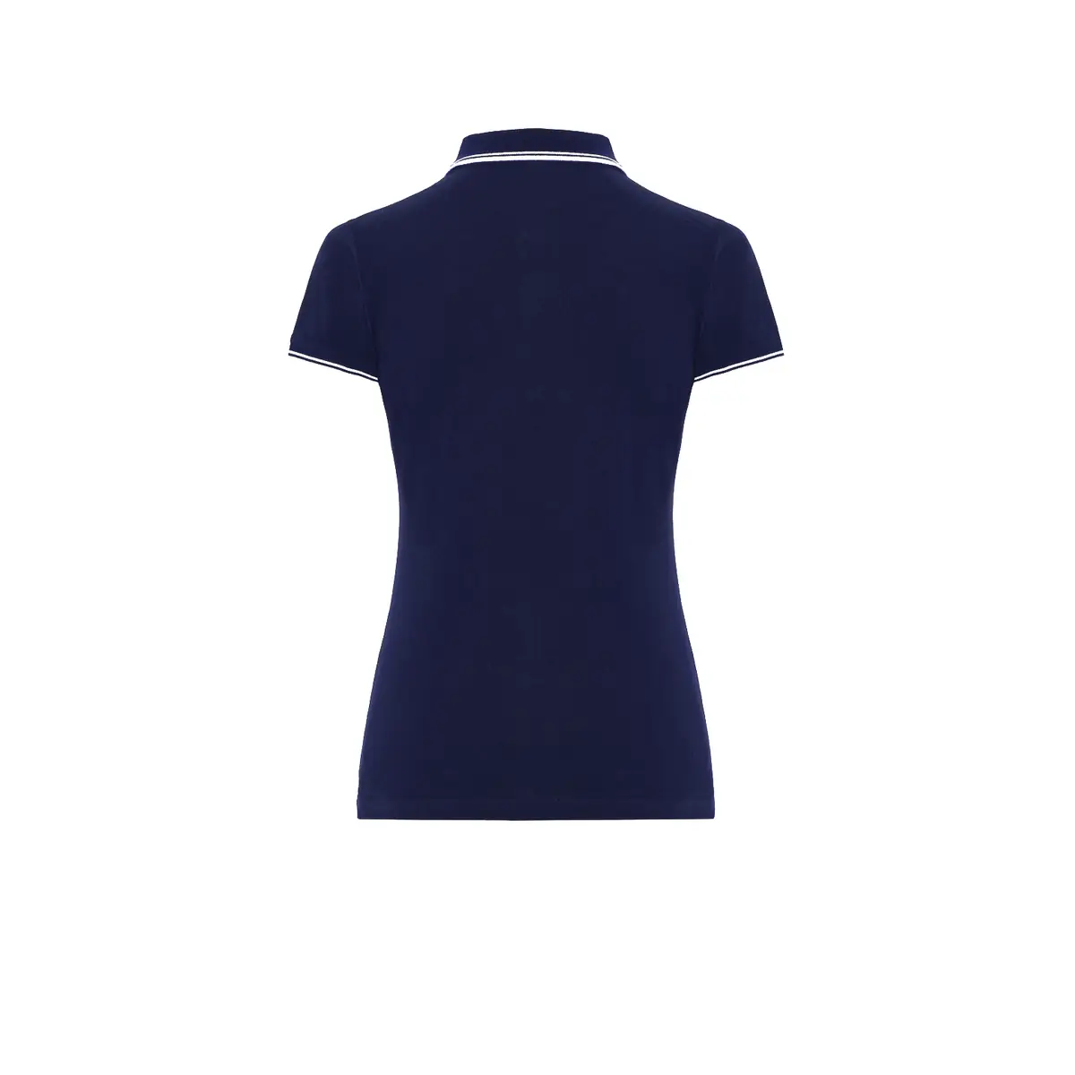Polo piqué mujer manga corta JHK POPL200 70 Polo JHK POPL200 en azul marino y blanco, vista trasera