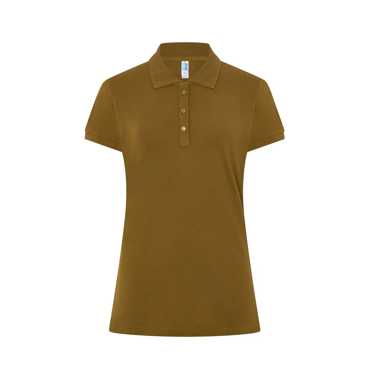 Polo piqué mujer manga corta JHK POPL200 71 Polo JHK POPL200 en ocre, vista frontal