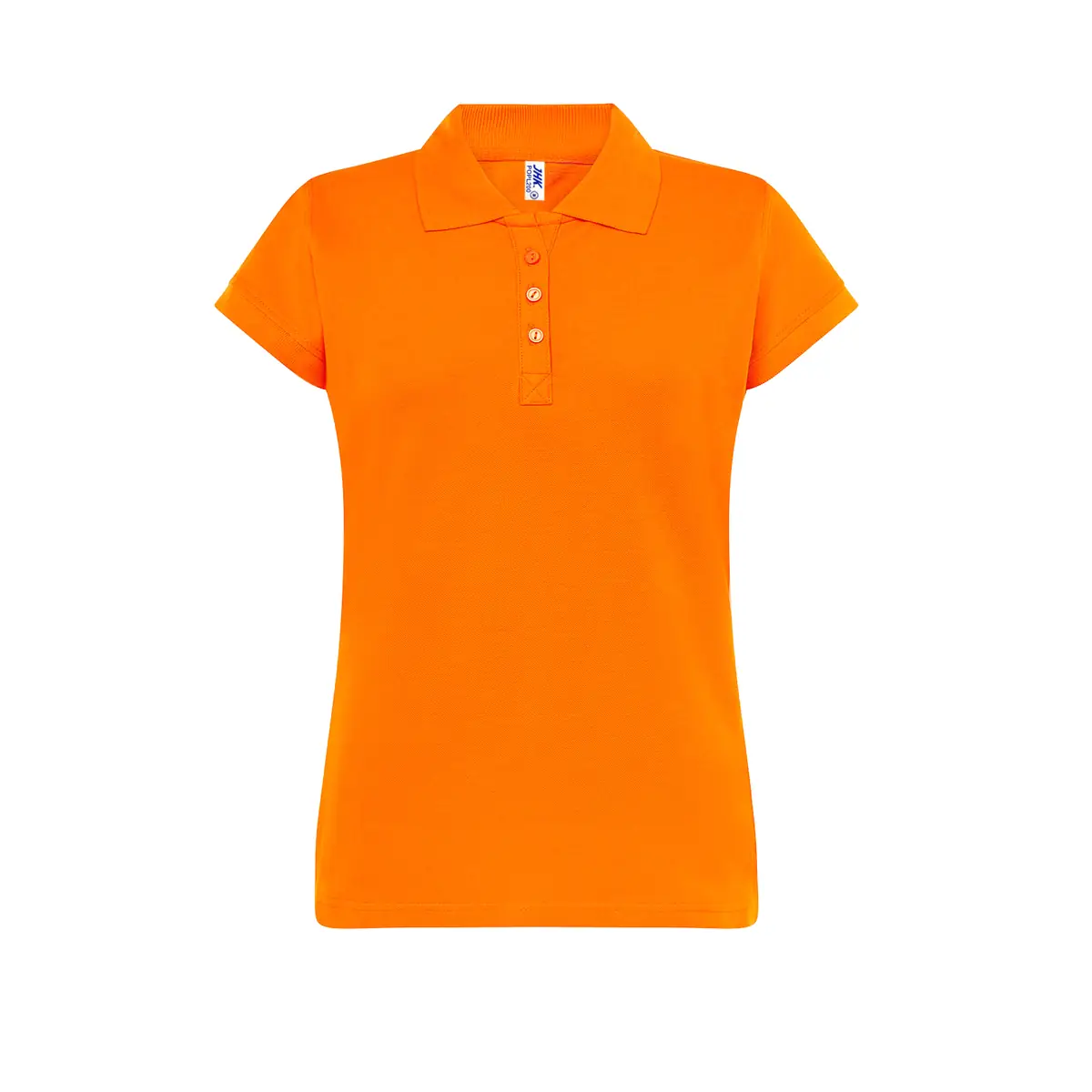 Polo piqué mujer manga corta JHK POPL200 74 Polo JHK POPL200 en naranja, vista frontal