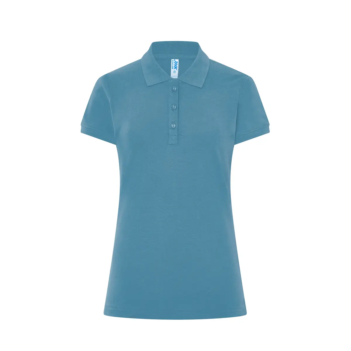 Polo piqué mujer manga corta JHK POPL200 77 Polo JHK POPL200 en azul petróleo, vista frontal