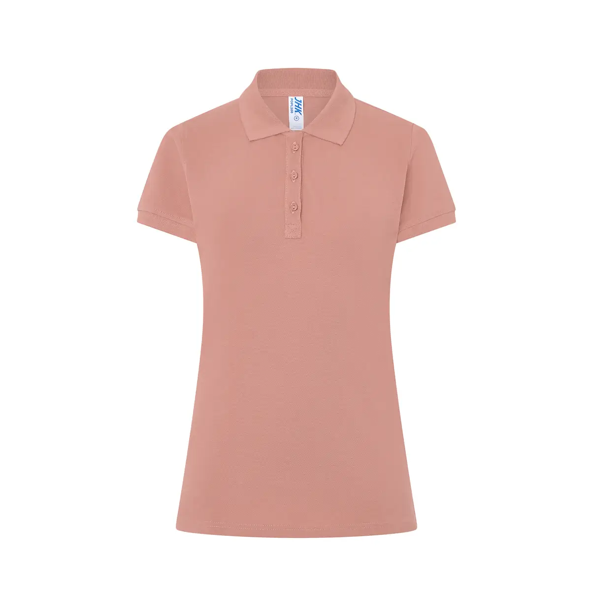 Polo piqué mujer manga corta JHK POPL200 86 Polo JHK POPL200 en rosa vintage, vista frontal