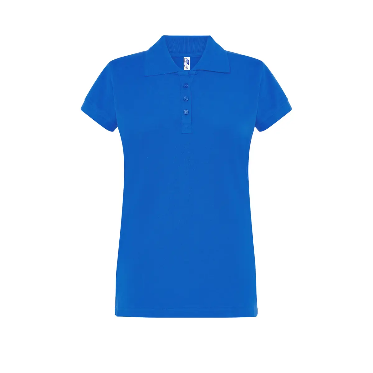 Polo piqué mujer manga corta JHK POPL200 89 Polo JHK POPL200 en azul royal, vista frontal