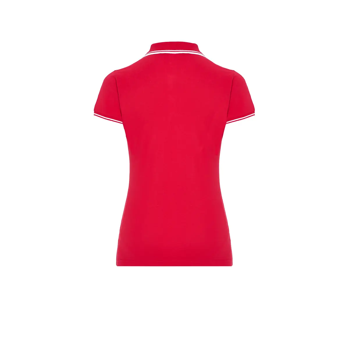 Polo piqué mujer manga corta JHK POPL200 97 Polo JHK POPL200 en rojo y blanco, vista trasera