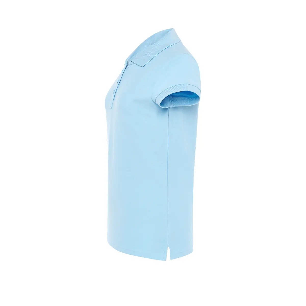 Polo piqué mujer manga corta JHK POPL200 105 Polo JHK POPL200 en azul cielo, vista lateral