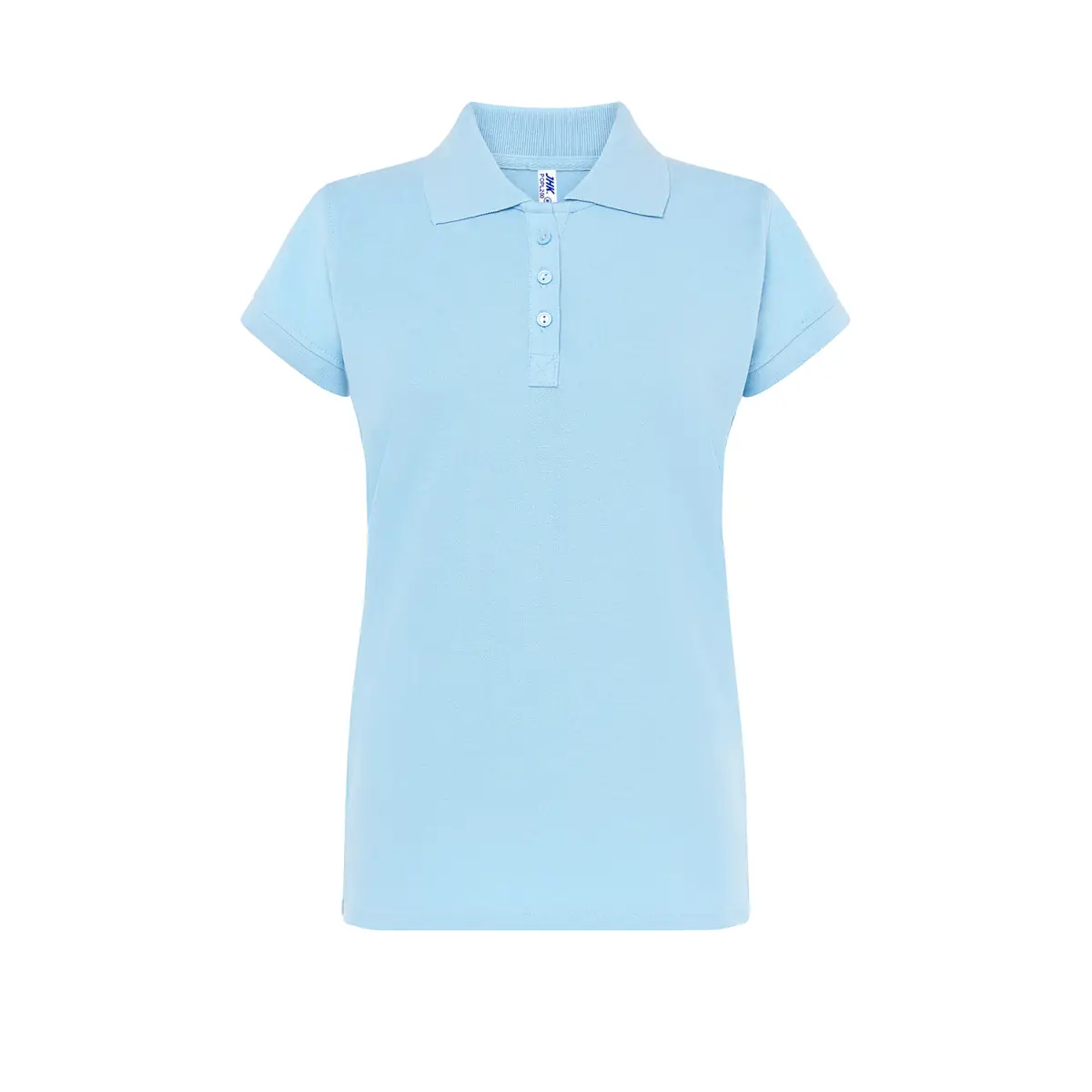 Polo piqué mujer manga corta JHK POPL200 104 Polo JHK POPL200 en azul cielo, vista frontal