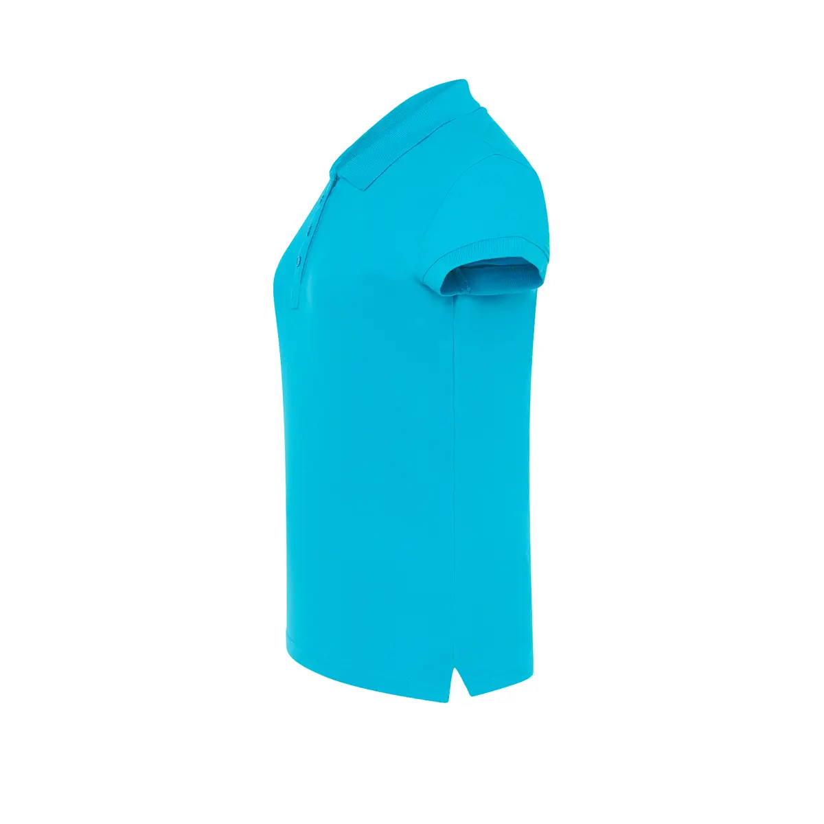 Polo piqué mujer manga corta JHK POPL200 111 Polo JHK POPL200 en turquesa, vista lateral