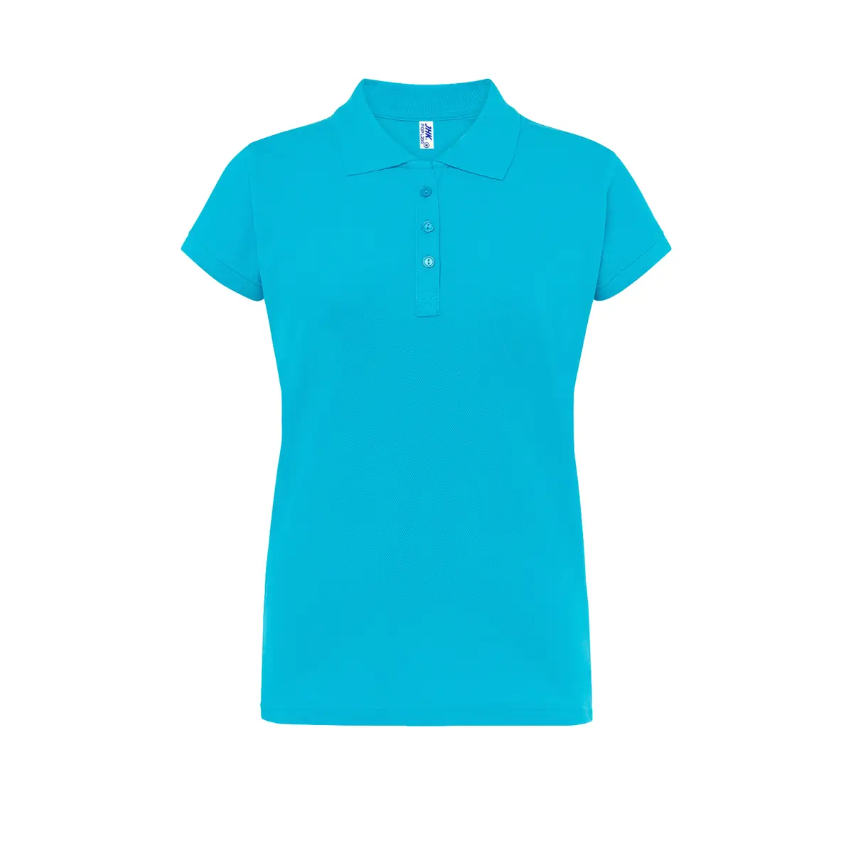 Polo piqué mujer manga corta JHK POPL200 110 Polo JHK POPL200 en turquesa, vista frontal