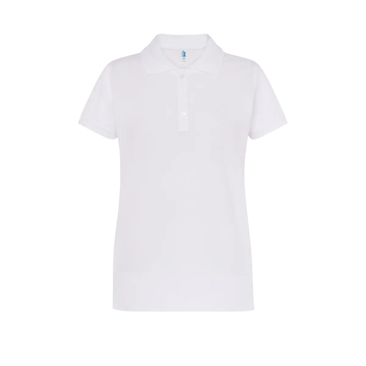 Polo piqué mujer manga corta JHK POPL200 113 Polo JHK POPL200 en blanco, vista frontal