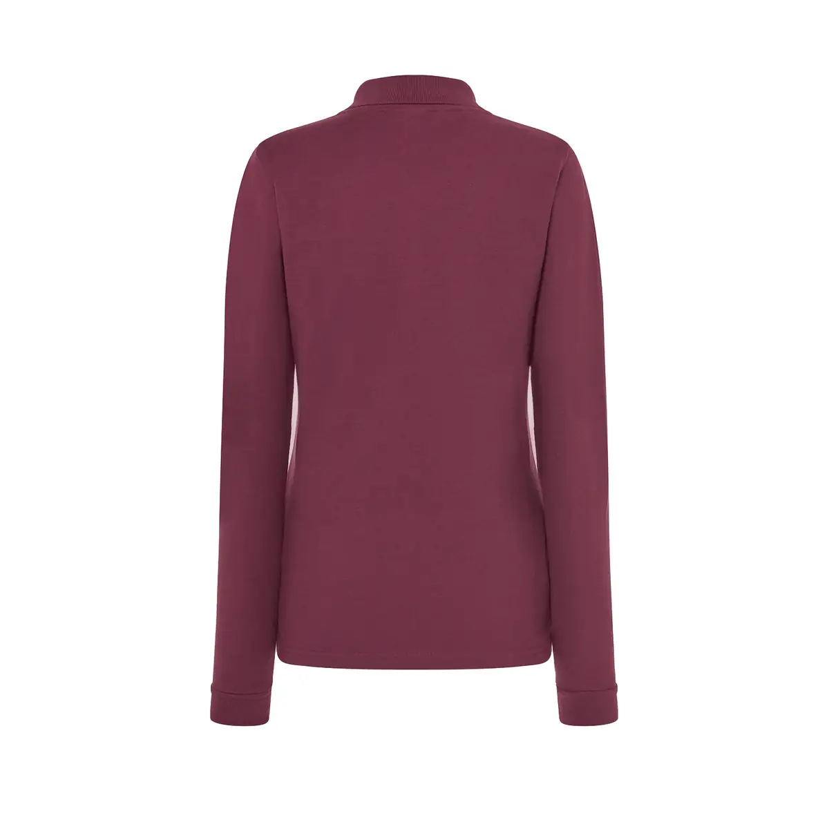Polo piqué mujer manga larga JHK POPL200LS 7 Polo JHK POPL200LS en burdeos de manga larga, vista trasera
