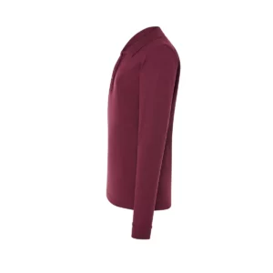 Polo JHK POPL200LS en burdeos de manga larga, vista lateral