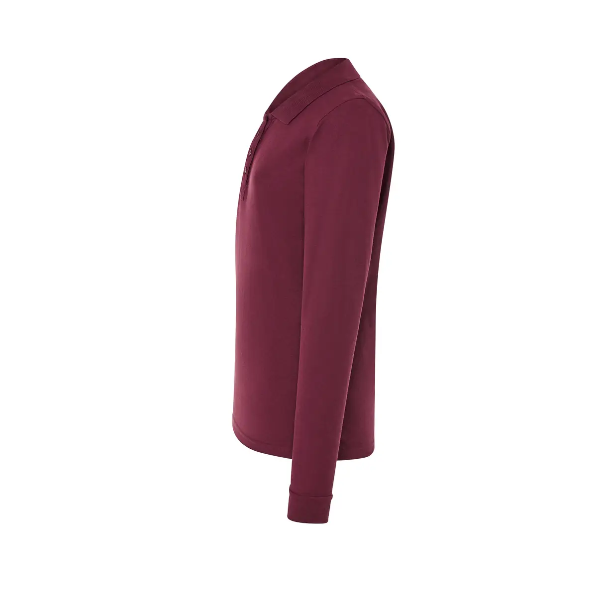 Polo piqué mujer manga larga JHK POPL200LS 6 Polo JHK POPL200LS en burdeos de manga larga, vista lateral