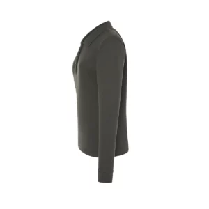 Polo JHK POPL200LS en grafito de manga larga, vista lateral