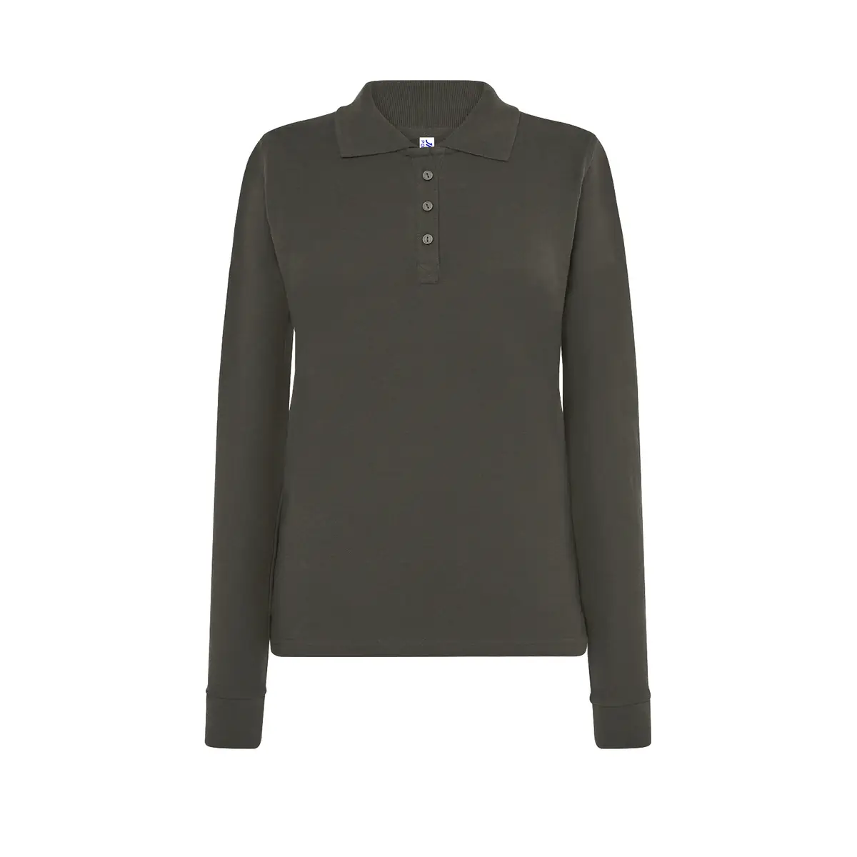 Polo piqué mujer manga larga JHK POPL200LS 8 Polo JHK POPL200LS en grafito de manga larga, vista frontal