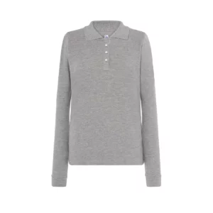Polo JHK POPL200LS en gris vigoré de manga larga, vista frontal