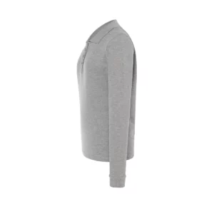 Polo JHK POPL200LS en gris vigoré de manga larga, vista lateral
