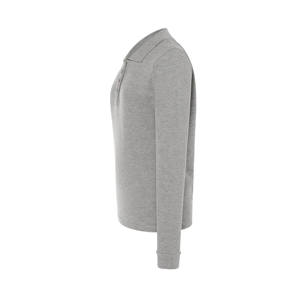 Polo piqué mujer manga larga JHK POPL200LS 12 Polo JHK POPL200LS en gris vigoré de manga larga, vista lateral