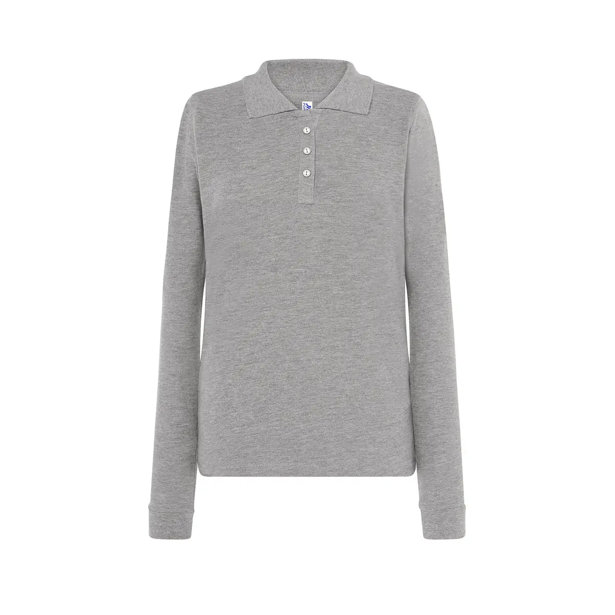 Polo piqué mujer manga larga JHK POPL200LS 11 Polo JHK POPL200LS en gris vigoré de manga larga, vista frontal