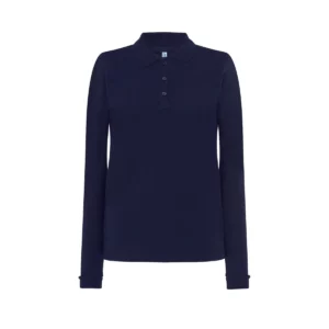 Polo JHK POPL200LS en azul marino de manga larga, vista frontal