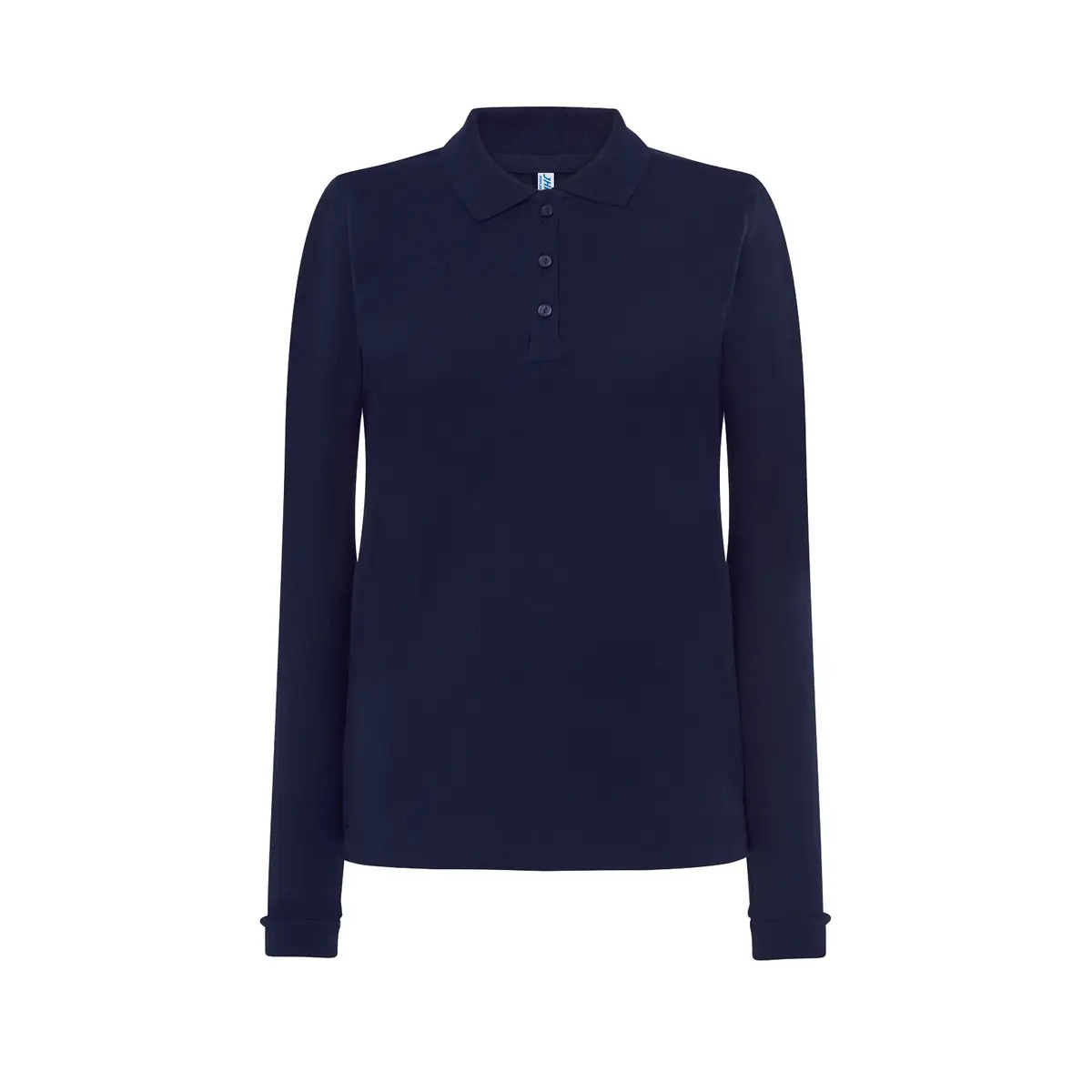 Polo piqué mujer manga larga JHK POPL200LS 14 Polo JHK POPL200LS en azul marino de manga larga, vista frontal