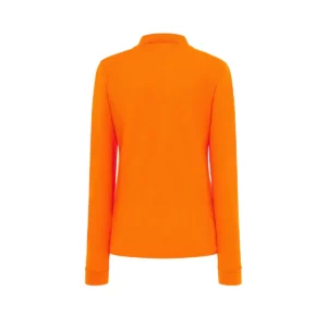 Polo JHK POPL200LS en naranja de manga larga, vista trasera