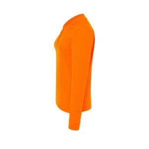Polo JHK POPL200LS en naranja de manga larga, vista lateral