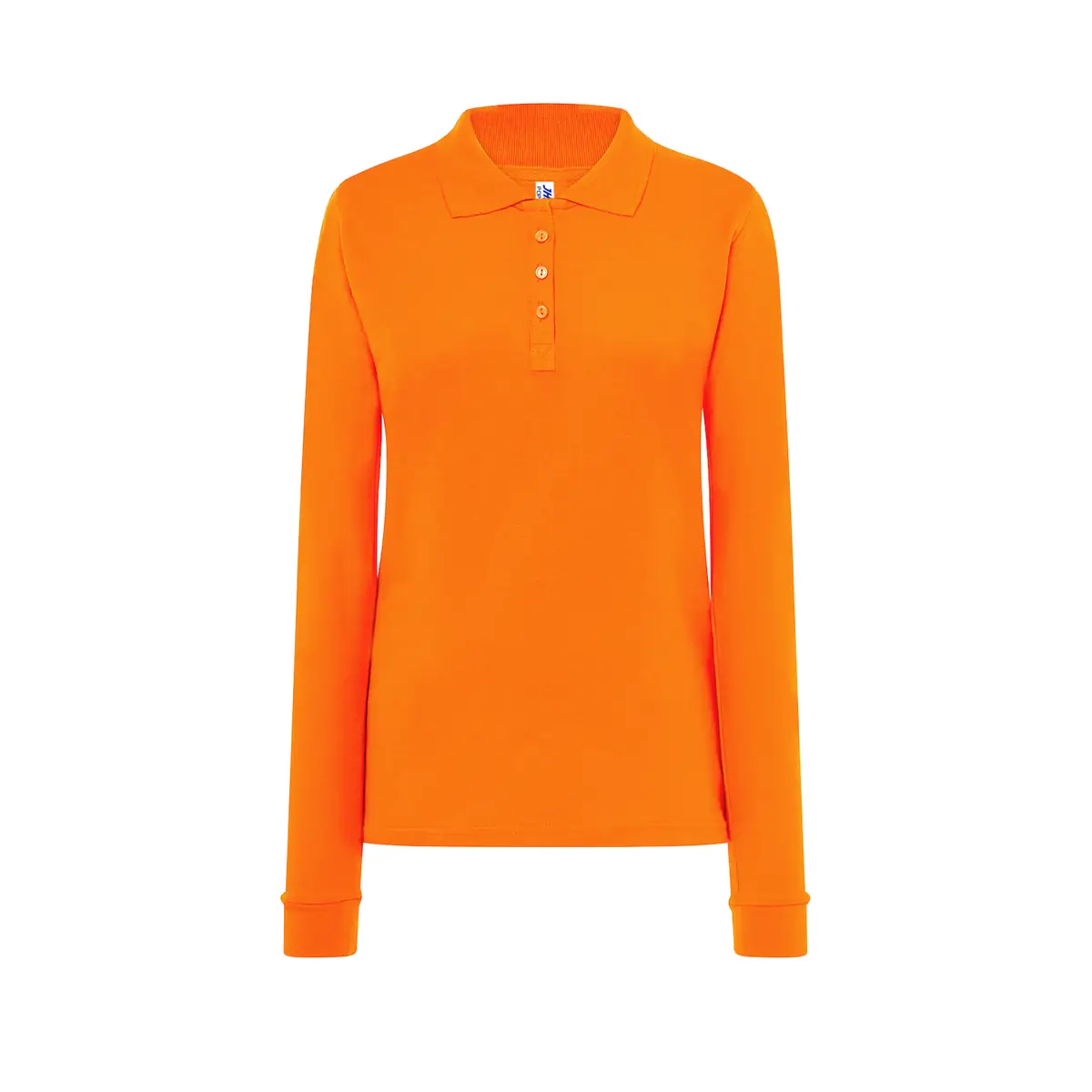 Polo piqué mujer manga larga JHK POPL200LS 17 Polo JHK POPL200LS en naranja de manga larga, vista frontal