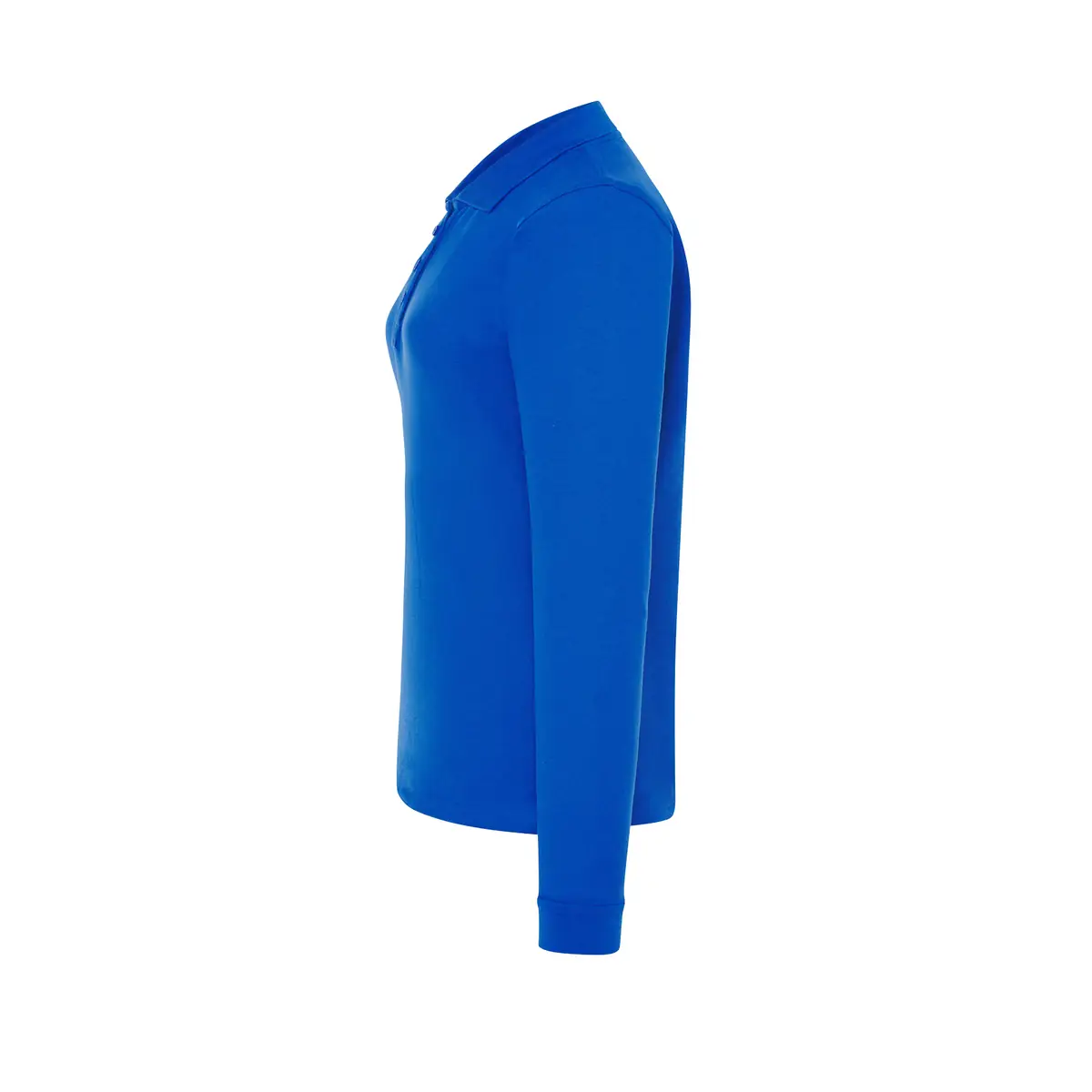 Polo piqué mujer manga larga JHK POPL200LS 21 Polo JHK POPL200LS en azul royal de manga larga, vista lateral