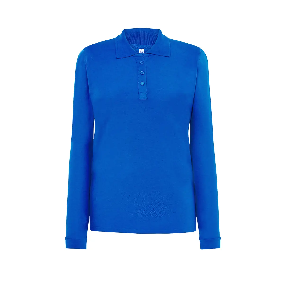Polo piqué mujer manga larga JHK POPL200LS 20 Polo JHK POPL200LS en azul royal de manga larga, vista frontal