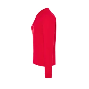 Polo JHK POPL200LS en rojo de manga larga, vista lateral