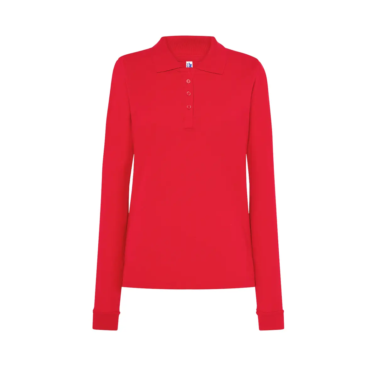 Polo piqué mujer manga larga JHK POPL200LS 23 Polo JHK POPL200LS en rojo de manga larga, vista frontal
