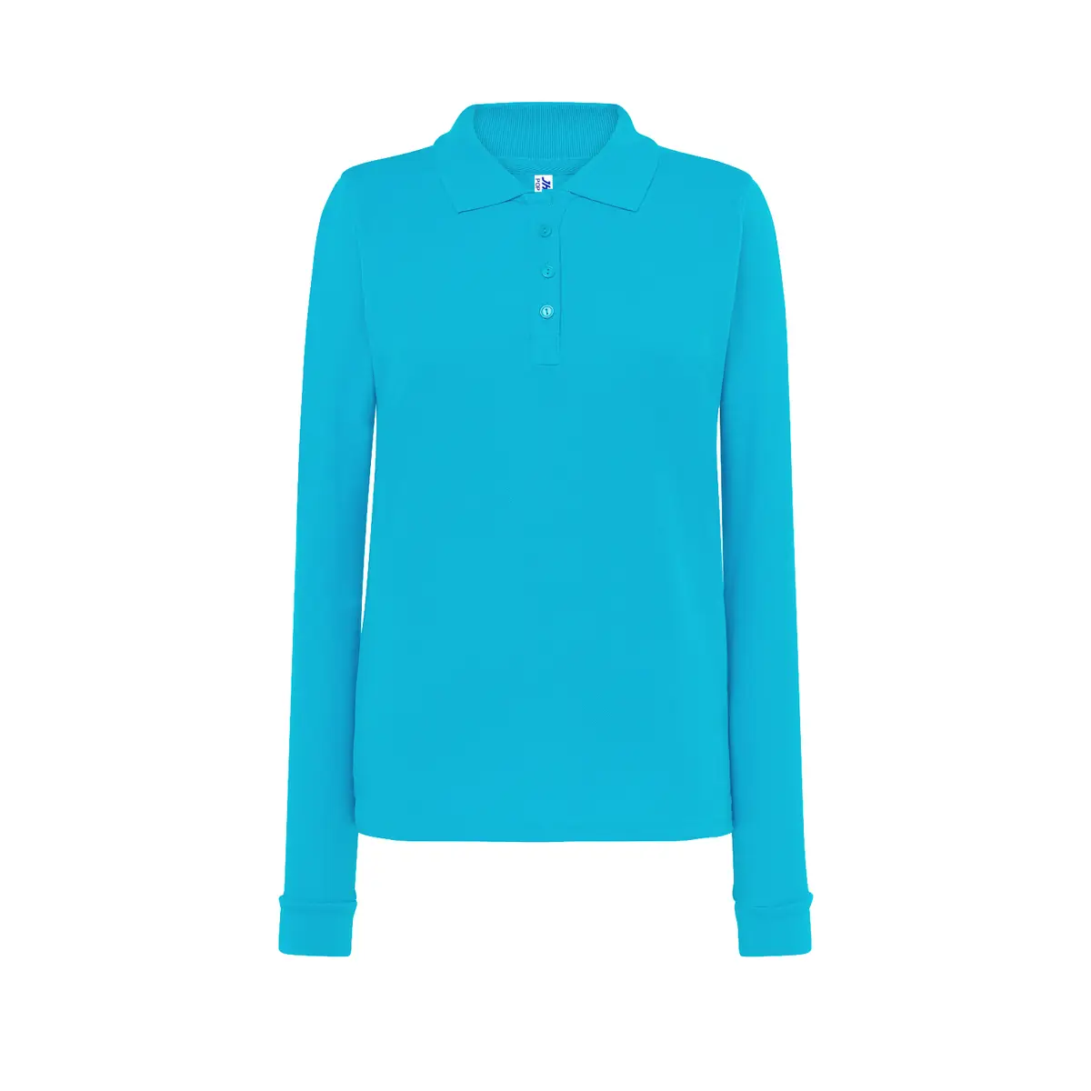 Polo piqué mujer manga larga JHK POPL200LS 26 Polo JHK POPL200LS en turquesa de manga larga, vista frontal