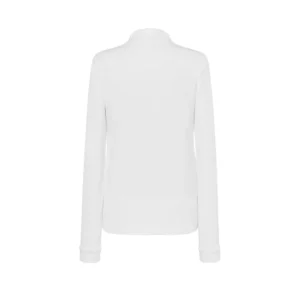 Polo JHK POPL200LS en blanco de manga larga, vista trasera