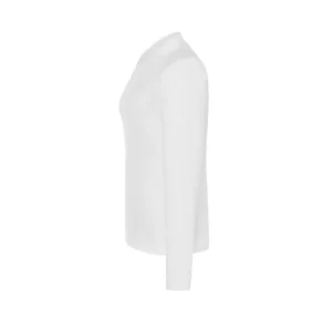 Polo JHK POPL200LS en blanco de manga larga, vista lateral