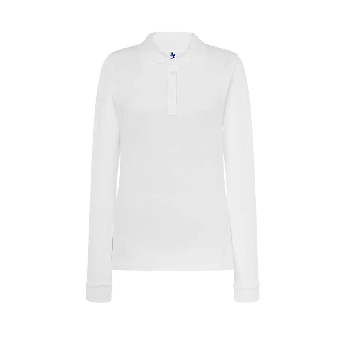 Polo piqué mujer manga larga JHK POPL200LS 29 Polo JHK POPL200LS en blanco de manga larga, vista frontal