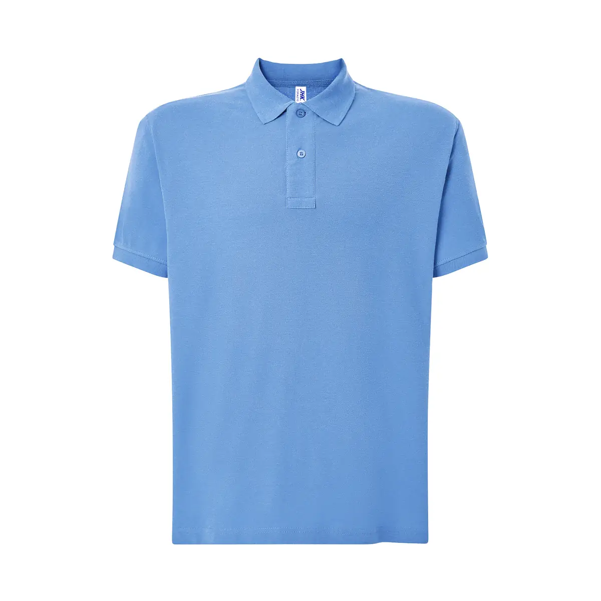 Polo piqué hombre manga corta JHK PORA210 8 Polo JHK PORA210 en azul azur, vista frontal