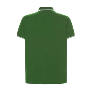 Polo JHK PORA210 en verde botella y blanco, vista trasera