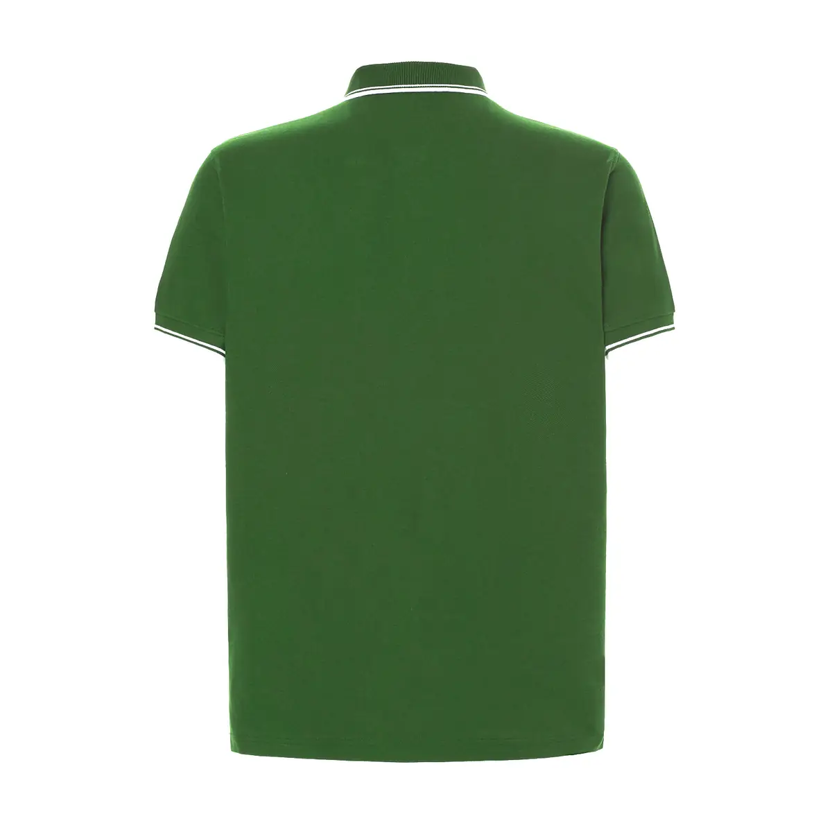 Polo piqué hombre manga corta JHK PORA210 16 Polo JHK PORA210 en verde botella y blanco, vista trasera