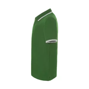 Polo JHK PORA210 en verde botella y blanco, vista lateral
