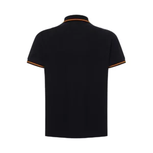 Polo JHK PORA210 en negro con la bandera española, vista trasera
