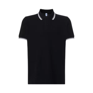 Polo JHK PORA210 en negro y blanco, vista frontal