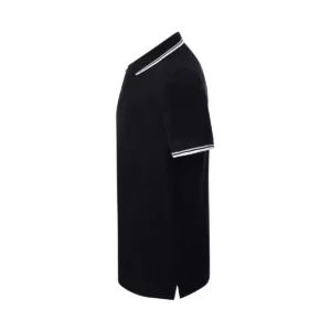 Polo JHK PORA210 en negro y blanco, vista lateral