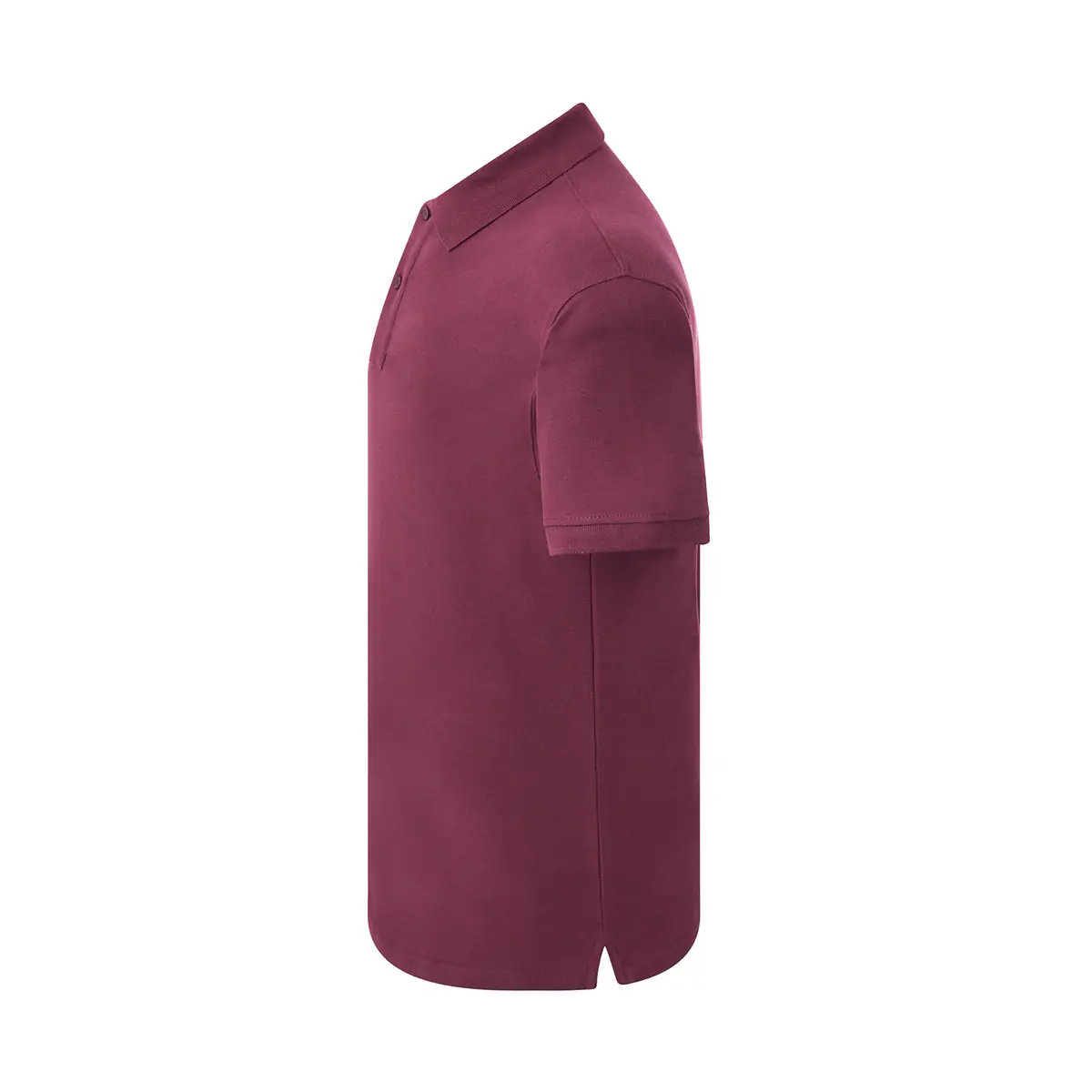Polo piqué hombre manga corta JHK PORA210 30 Polo JHK PORA210 en burdeos, vista lateral