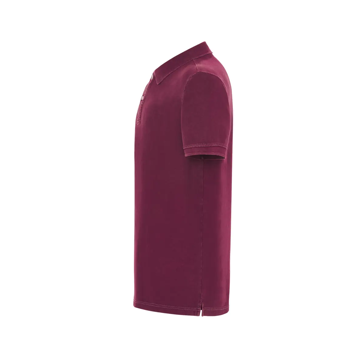 Polo piqué hombre manga corta JHK PORA210 33 Polo JHK PORA210 en burdeos lavado, vista lateral